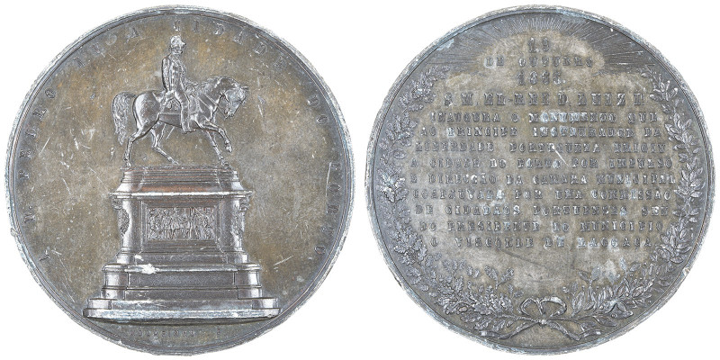 Médaille en Cuivre, Porto, 1866, Inaguration du monument à Pedro IV, plomb 80.73...