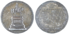 Médaille en Cuivre, Porto, 1866, Inaguration du monument à Pedro IV, plomb 80.73 g. 60 mm Conservation : traces de corrosion sur la tranche sinon TTB...