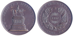 Médaille en Bronze, 1867, la ville de Porto à Pedro IV,
AE 40.30 g. 43 mm
Conservation : Superbe