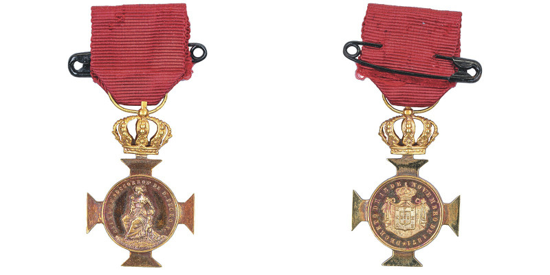 Médaille en or Boîte d'aide de D. Pedro V ; Décret du 13 novembre 1871, AU 6.82 ...