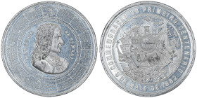 Médaille en Etain, 1882, commémoration du Premier Centenaire, Marquês de Pombal, 47.66 g. 55 mm par C. Maia
Ref : Lamas 229.var Conservation : FDC