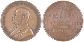 Charles Ier 1889-1908
Médaille en bronze, 1905, Pont de Chamusca, AE 47 g. 47 mm Conservation : coups sur la tranche sinon Superbe