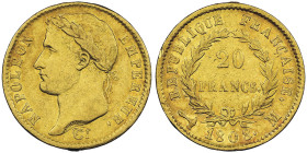 Premier Empire 1804-1814 20 Francs, Toulouse, 1808 M, AU 6.45 g.
Ref : G.1024, Fr. 501
Conservation : NGC XF 45