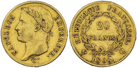 Premier Empire 1804-1814 20 Francs, Perpignan, 1808 Q, AU 6.45 g.
Ref : G.1024, Fr. 502
Conservation : NGC XF 45 Quantité : 646 exemplaires. Quelques ...