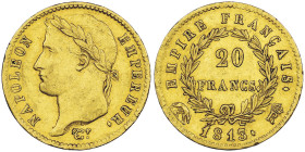 Premier Empire 1804-1814 20 Francs, Rome, 1813, R AU 6.45 g.
Ref : G.1025, Pag 93, Fr. 519 Conservation : NGC AU 55. Très Rare.
Quantité : 5532 ex.