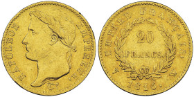 Cent-Jours, 20 mars-22 juin 1815 20 Francs, Lille, 1815 W,
AU 6.45 g.
Ref : G.1025a Fr. 524
Conservation : NGC XF 45. Très rare