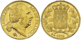 Louis XVIII 1814-1815 20 Francs, Nantes, 1819 T, AU 6.41 g.
Ref : G. 1028, Fr. 544 Conservation : NGC AU 53