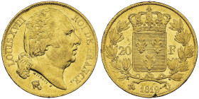 Louis XVIII 1814-1815 20 Francs, Perpignan, 1819 Q, AU 6.41 g.
Ref : G. 1028, Fr. 540
Conservation : NGC AU 50
