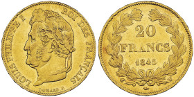 Louis Philippe 1830-1848 20 Francs, Lille, 1845 W, AU 6.45g.
Ref : G.1031 Fr. 562 Conservation : NGC AU 55
