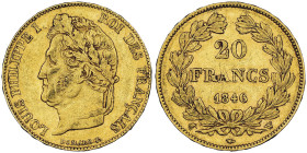 Louis Philippe 1830-1848 20 Francs, Lille, 1846 W,
AU 6.45 g.
Ref : G.1031, Fr. 562
Conservation : NGC AU 53.
Quantité : 1408 exemplaires. Rare dans c...