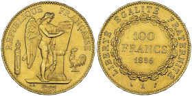100 Francs, Paris, 1886 A, AU 32.25 g.
Ref : G. 1137, Fr. 590
Conservation : NGC MS 63+