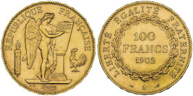 100 Francs, Paris, 1902 A, AU 32.25 g.
Ref : G.1137, Fr. 590
Conservation : PCGS MS 64 ★
