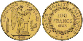 100 Francs, Paris, 1905 A, AU 32.25 g.
Ref : G. 1137, Fr. 590
Conservation : NGC MS 61