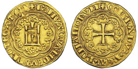 Governo ghibellino 1334-1336 
Genovino, AU 3.53 g.
Avers : IANVA QVAM DEVS PROTEGAT (et petit aigle) Portail génois dans un polylobe tréflé. Revers : ...