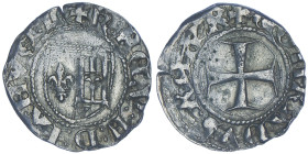 Charles VI, Roi de France 1396-1409 Petachina, Billon 1.28 g.
Avers : K REX F D IANVE V en ex. V Revers : CVNRADVS REX R
Ref : MIR 56, Ricci 62, Dupl ...