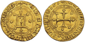 Charles VII, Seigneur de Gênes 1458-1461 Ducato, AU 3.45 g.
Ref : MIR 97 (R3), Fr.377a, Lun.101(R3), Dup.534, Fr. 403 Conservation : coups sur la tran...