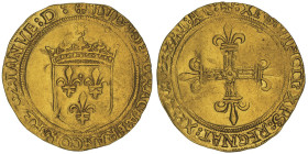 Louis XII, Seigneur de Gênes pour la deuxième fois (1508-1512)
Écu d'or au soleil, Gênes, ND (1512), AU 3.35 g.
Ref : MIR 153 (R2), CNI 10, Lun.158, D...