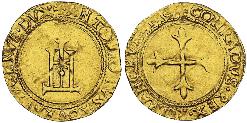 Antoniotto Adorno Doge XXXV 1522-1527
Scudo d'oro del Sole, AU 3.37 g. 
Ref : MI...