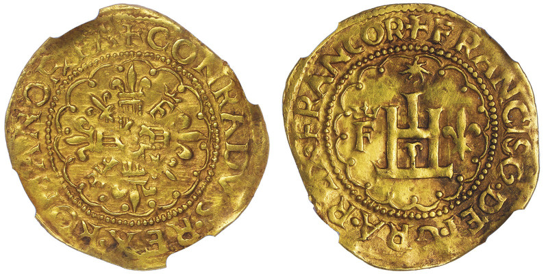 Francois Ier roi de France et Seigneur de Gênes 1527-1528 
Écu d'or au Soleil, A...