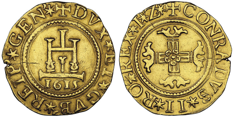 Dogi biennali, II fase 1541-1637 2 Doppie, 1615 IZ, AU 13.40 g.
Ref : MIR 203/14...