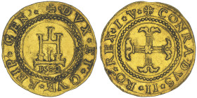 Dogi biennali, II fase 1541-1637 Doppia, 1582, AU 6.65 g.
Ref : MIR -, CNI -, Fr.419
Conservation : Superbe. Très rare, inconnu avec le différent IV....