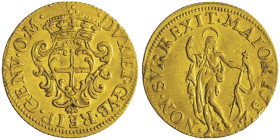 Dogi biennali III Fase 1637-1797 Zecchino, 1732, AU 3.48 g.
Ref : MIR 267/6 (R), CNI 1/4, Fr.438, Lun.329
Conservation : TTB