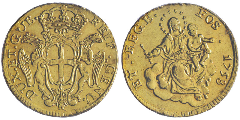 Dogi biennali III Fase 1637-1797 50 Lire, 1758, AU
Ref : MIR 271/1 (R3), Fr.441,...