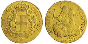 Dogi biennali III Fase 1637-1797 96 Lire, 1797, AU 25.12 g.
Ref : MIR 275/5 (R), Fr.444, Lun.360 Conservation : Superbe