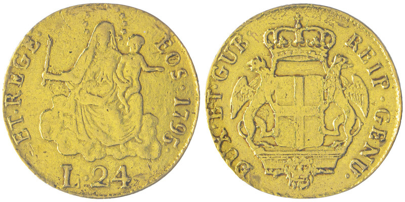 Dogi biennali III Fase 1637-1797 24 Lire, 1795, AU 6.23 g.
Ref : MIR 279/2 (R3)...