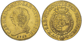 Carlo Emanuele III Secondo Periodo 1755-1773
Doppia Nuova, Torino, 1757, AU 9.62 g.
Ref : Cud 1053c (R2), MIR 943, Sim. 30, Biaggi 808, Fr. 1105 Conse...
