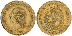 Carlo Emanuele III Secondo Periodo 1755-1773
Quarto di Doppia Nuova, Torino, 1756, AU 2.41 g.
Ref : MIR 945b (R6), Sim. 32/2, Biaggi 810b, Fr. 1107 Co...