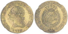Vittorio Amedeo III 1773-1796
Doppia Vecchia, Torino, 1776, AU 9.64 g.
Ref : Cud .1091c (R6), MIR 981c, Sim. 3/3, Biaggi 842b, Fr. 1115 Conservation :...