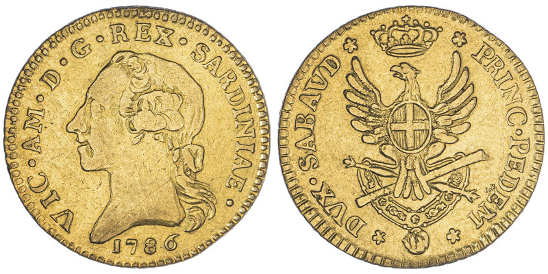 Vittorio Amedeo III 1773-1796
Doppia nuova, Torino, 1786, AU 9. g.
Ref : Cud. 10...