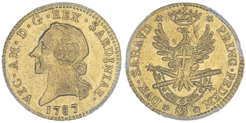 Vittorio Amedeo III 1773-1796
Mezza Doppia Nuova, Torino, 1787, AU 4.5 g.
Ref : ...