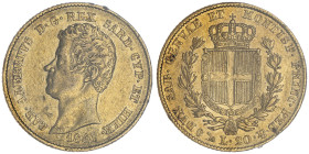 Carlo Alberto 1831-1849
20 lire, Genova, 1847 (P), AU 6.45 g. 
Ref : Cud. 1156y , MIR.1045, Pag. 204 
Conservation : coups sinon TTB. Sigillata Monten...
