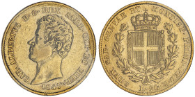 Carlo Alberto 1831-1849
20 lire, sans lettre d'atelier, 1847 (P), AU 6.45 g. 
Ref : Cud. 1156aa (R2), MIR.1045, Pag. 205a 
Conservation : TTB/SUP. Sig...