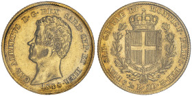 Carlo Alberto 1831-1849
20 lire, Genova, 1848 (P), AU 6.45 g. 
Ref : Cud. 1156m, MIR.1045, Pag. 186 
Conservation : TTB/SUP. Sigillata Montenegro 1838