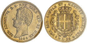 Carlo Alberto 1831-1849
20 lire, Genova, 1848 (P), AU 6.45 g. 
Ref : Cud. 1156ab , MIR.1045, Pag. 206 
Conservation : TTB/SUP. Sigillata Montenegro