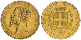 Vittorio Emanuele II, Re di Sardegna 1849-1861
20 Lire, Genova, 1851, senza F sotto il collo, AU 6.45 g.
Ref : Cud. 1167c var., MIR 1055d (R3), Pag.33...
