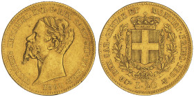 Vittorio Emanuele II, Re di Sardegna 1849-1861
20 Lire, Torino, 1860, AU 6.41 g. Ref : Cud. 1167v, MIR 1055, Pag.358 Conservation : TTB+