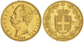 Umberto I 1878-1900
100 lire, Roma, 1883 R, AU 32.25 g.
Ref : Cud. 1209c (R),MIR 1096c, Pag. 569, Fr.18
Conservation : TTB/SUP
Quantité : 4219 exe...