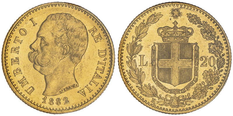 Umberto I 1878-1900
20 Lire, Roma, 1882 R, AU 6.45 g. 
Ref : Cud. 1211d, MIR 109...