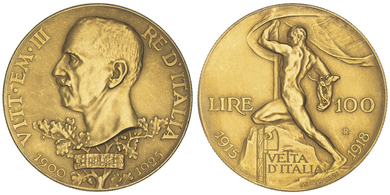 Vittorio Emanuele III 1900-1946
100 Lire, Roma, 1925 R, AU 32.25 g.
Ref : Cud. 1...
