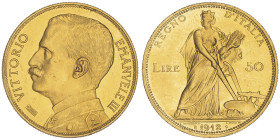 Vittorio Emanuele III 1900-1946
50 lire Aratrice, Roma, 1912 R, AU 16.13 g.
Ref : Cud. 1234b (R),MIR 1121b, Pag. 653, Fr. 27
Conservation : presque FD...