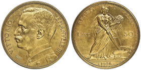 Vittorio Emanuele III 1900-1946
50 lire Aratrice, Roma, 1926 R, Emissione per numismatici, AU 16.13 g.
Ref : Cud. 1234c (R4), MIR 1121, Pag.654
Conser...