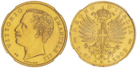 Vittorio Emanuele III 1900-1946
20 Lire Aquila Sabauda, Roma, 1902, "Ancoretta", AU 6.45 g.
Ref : Cud. 1238b (R4), MIR 1125b, Pag. 662a, Fr.23
Conserv...
