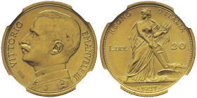 Vittorio Emanuele III 1900-1946
20 Lire Aratrice, Roma, 1927 R, Emissione per numismatici, AU 6.45 g.
Ref : Cud. 1239d (R4), MIR 1126e, Pag. 669
Conse...