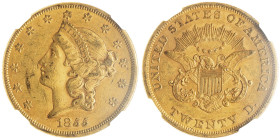 USA 
20 Dollars , Philadelphia, 1855, AU 33.43 g.
Ref : Fr. 169, KM#74.1
Conservation : NGC AU 53. Rare