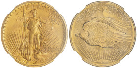 20 Dollars, Philadelphia, 1908 NO MOTTO, AU 33.43 g. 
Ref : Fr.183, KM#131
Conservation : NGC MS 65