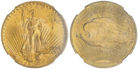 20 Dollars, Philadephia, 1924, AU 33.43 g.
Ref : Fr.185, KM#131
Conservation : NGC MS 65